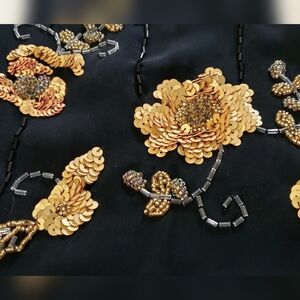 New Rimini by Shaw Elegant Fully 3D Beaded BLACK SILK Pants 4